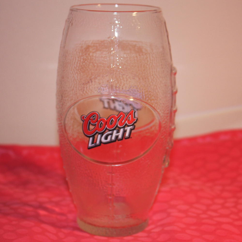 Coors Light Football Glass